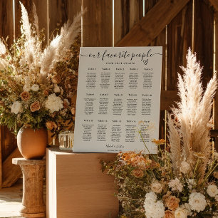 Poster Graphique de placement de table de mariage élégant