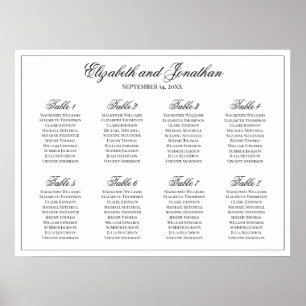 Poster Graphique de placement de table de mariage Simple 