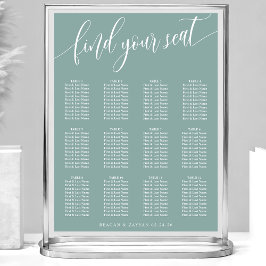 Poster Graphique de placement des invités de mariage simp