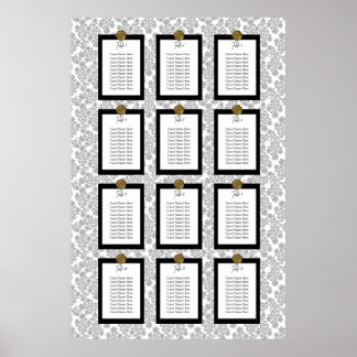 Poster Graphique de placement élégant à motifs floraux no