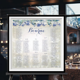 Poster Graphique de placement Rustique Paon Marine Luxe R
