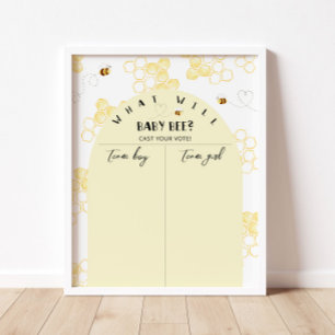 Poster Graphique de révélation du sexe de l'abeille Garço