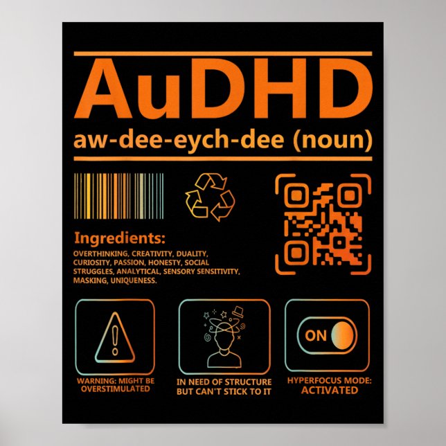 Poster Graphique de sensibilisation à la neurodiversité D (Devant)