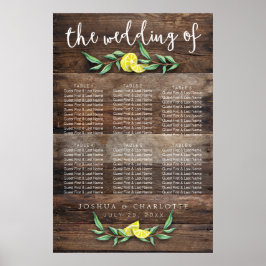 Poster GRAPHIQUE DE SIÈGE 31 - 60 | Rustic Mariage citron