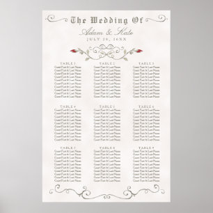 Poster GRAPHIQUE DE SIÈGE 61 - 90   Élégant Mariage rouge
