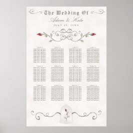 Poster GRAPHIQUE DE SIÈGE 81-120 | Élégant Mariage rouge 