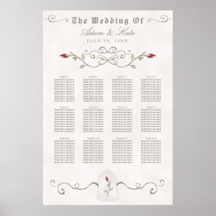 Poster GRAPHIQUE DE SIÈGE 81-120   Élégant Mariage rouge 
