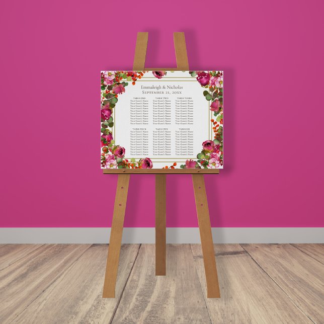 Poster Graphique de siège à floral rose magenta (Créateur téléchargé)