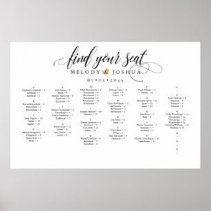 POSTER GRAPHIQUE DE SIÈGE DU COEUR D'OR FAUX, ALPHABÉTIQU