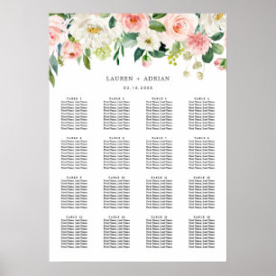 Poster Graphique de siège Mariage en fleur rose pâle
