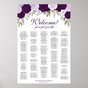 Poster Graphique de sièges alphabétiques verticaux Rose v