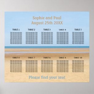 Poster Graphique de sièges de mariage sur la plage à 10 t