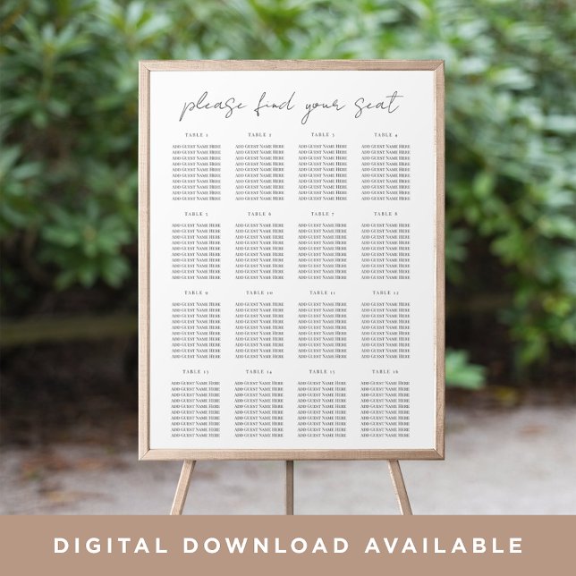 Poster Graphique de sièges de script minimal moderne (Créateur téléchargé)