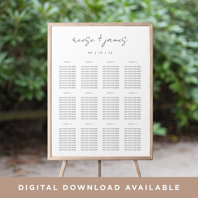 Poster Graphique de sièges de script minimal moderne (Créateur téléchargé)