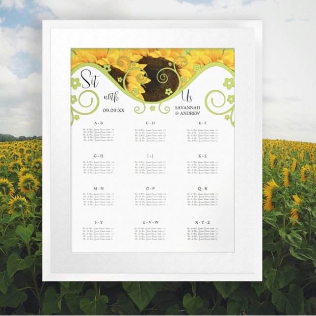 Poster Graphique de sièges de tournesol alphabétique (Créateur téléchargé)