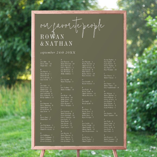 Poster Graphique de sièges imprimable vert olive chic mod (Créateur téléchargé)