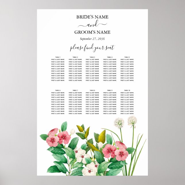 Poster Graphique de sièges Mariage de périphérique fleur  (Devant)
