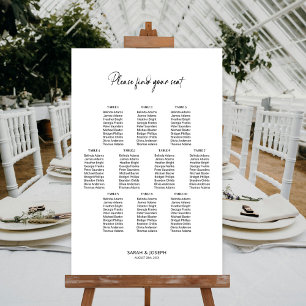 Poster Graphique de sièges Mariage élégant simple de 10 t