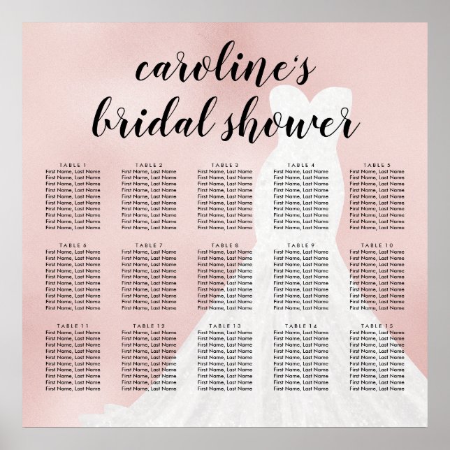 Poster Graphique de sièges nuptiaux Blusush Bride habillé (Devant)