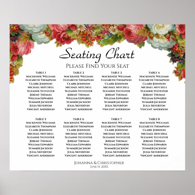 Poster Graphique de table de mariage rustique d'automne f (Devant)