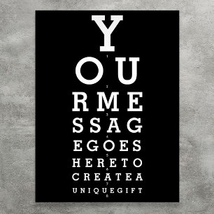 Poster Graphique de test de vue amusant Message personnal