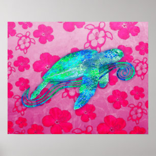 Poster Graphique de tortue marine