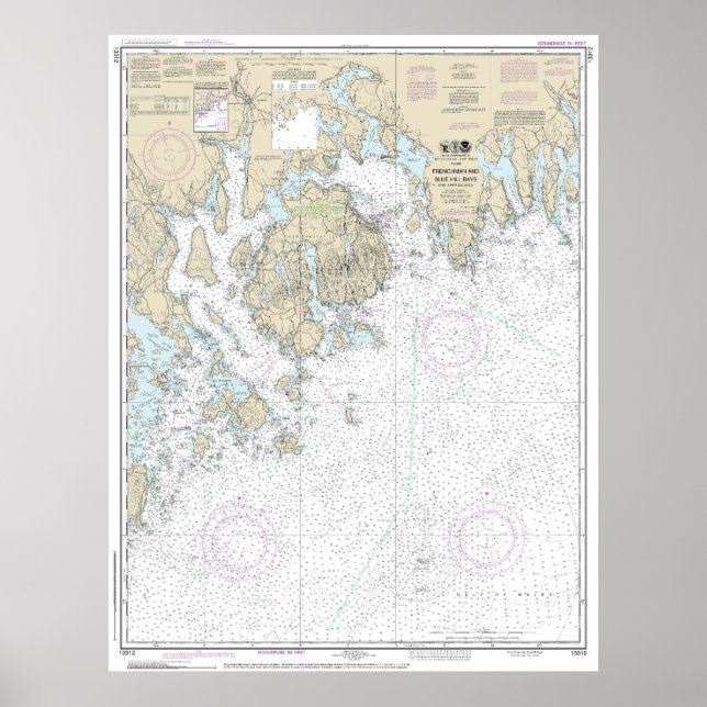 Poster Graphique des baies et approches de Frenchman et B (Devant)