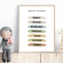 Graphique des jours de la semaine aux tons de terr
