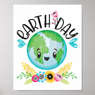Poster Graphique drôle de jour des terres