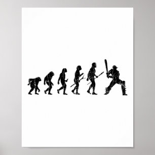 Poster Graphique drôle d'évolution du cricket pour joueur