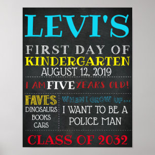 POSTER GRAPHIQUE DU PREMIER JOUR DE L'ÉCOLE