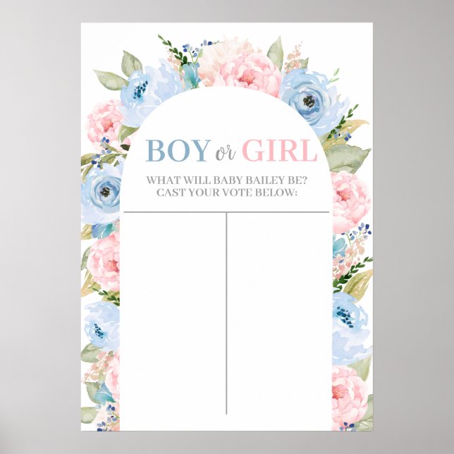 Poster Graphique floral garçon ou fille, Guess the Gender (Devant)