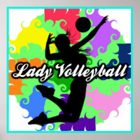 Poster graphique Lady Volleyball