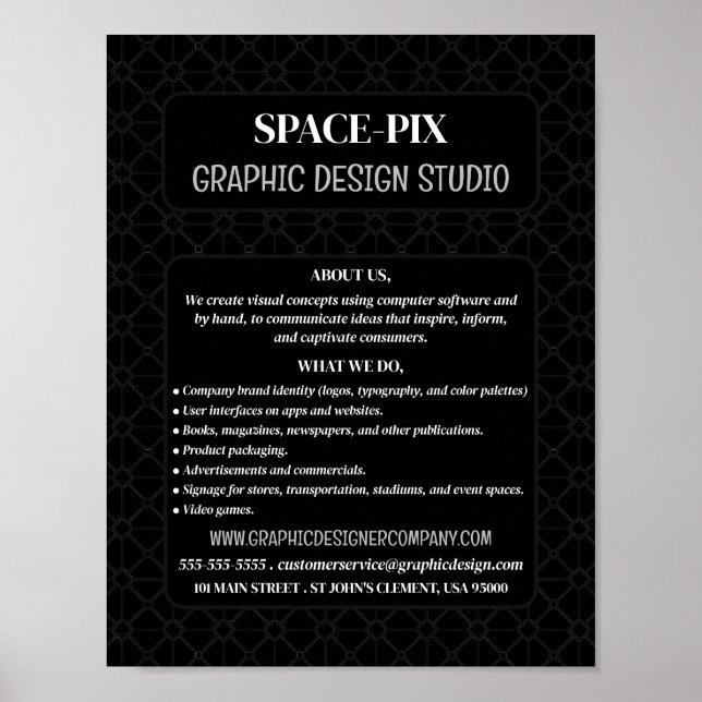 Poster Graphique maillé, Graphiste Graphiste Publicité (Devant)