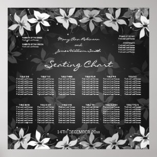 Poster Graphique Mariage Floral Sièges Fleurs exotiques N