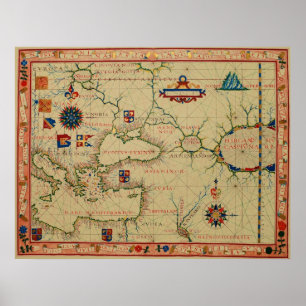 Poster Graphique nautique du caricaturiste portugais 1570