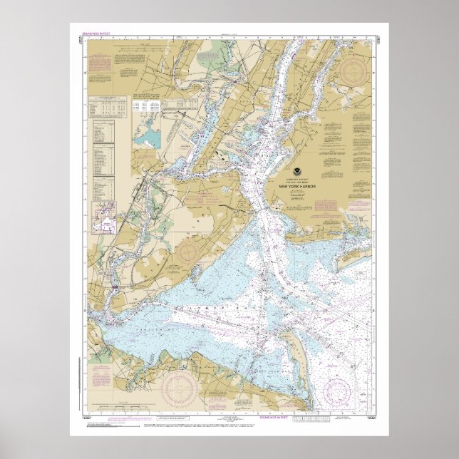 Poster Graphique nautique du port de New York 12327 (Devant)