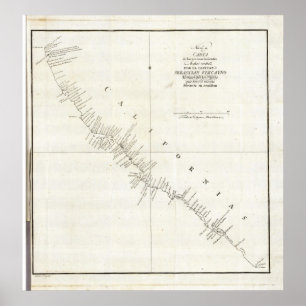 Poster Graphique non coloré Californie