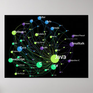 Poster Graphique réseau Influence du langage de programma