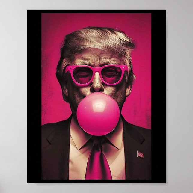 Poster Graphique rose Bubblegum (Devant)