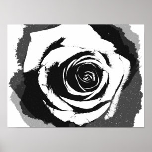 Poster Graphique rose noir et blanc