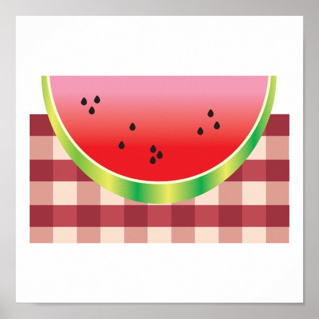 Poster graphique vectorielle de pastèque pique-nique (Devant)