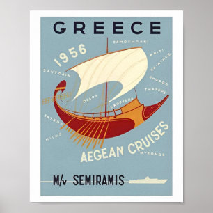 Poster graphique vintage Grèce Travel