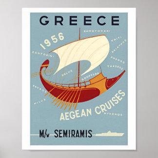 Poster graphique vintage Grèce Travel