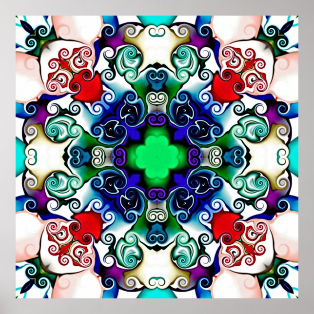 Poster Graphiques informatiques. Illustration d'un flo ab (Devant)