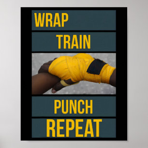 Poster Graphiques Punchy Wrap Train Punch Répéter, Boxe K