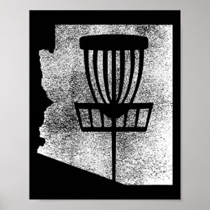 Poster Graphisme Arizona Disc Golf State avec croquis en