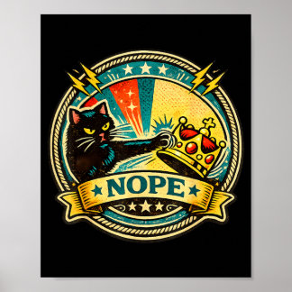 Poster Graphisme de chat noir impertinent avec attitude d