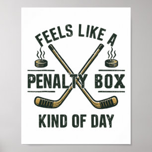 Poster Graphisme de jour de hockey en boîte de pénalité d