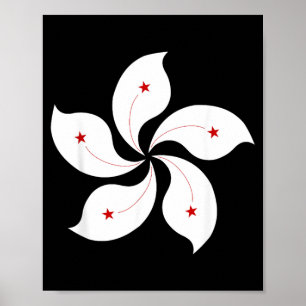 Poster Graphisme de la fleur d'orchidée à cinq pétales du